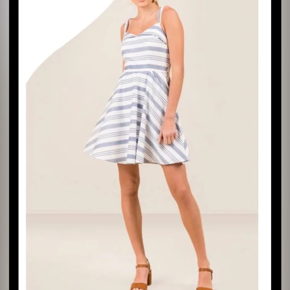 Francesca’s Miami Collections blue white stripe dress